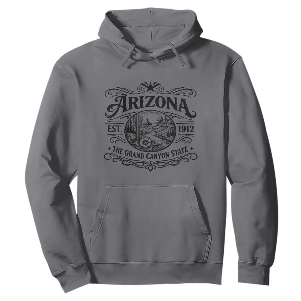 Arizona Desert Wanderlust Hoodie Vintage Grand Canyon State Est 1912 TS12 Charcoal Print Your Wear