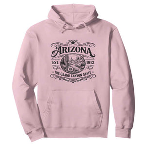 Arizona Desert Wanderlust Hoodie Vintage Grand Canyon State Est 1912 TS12 Light Pink Print Your Wear