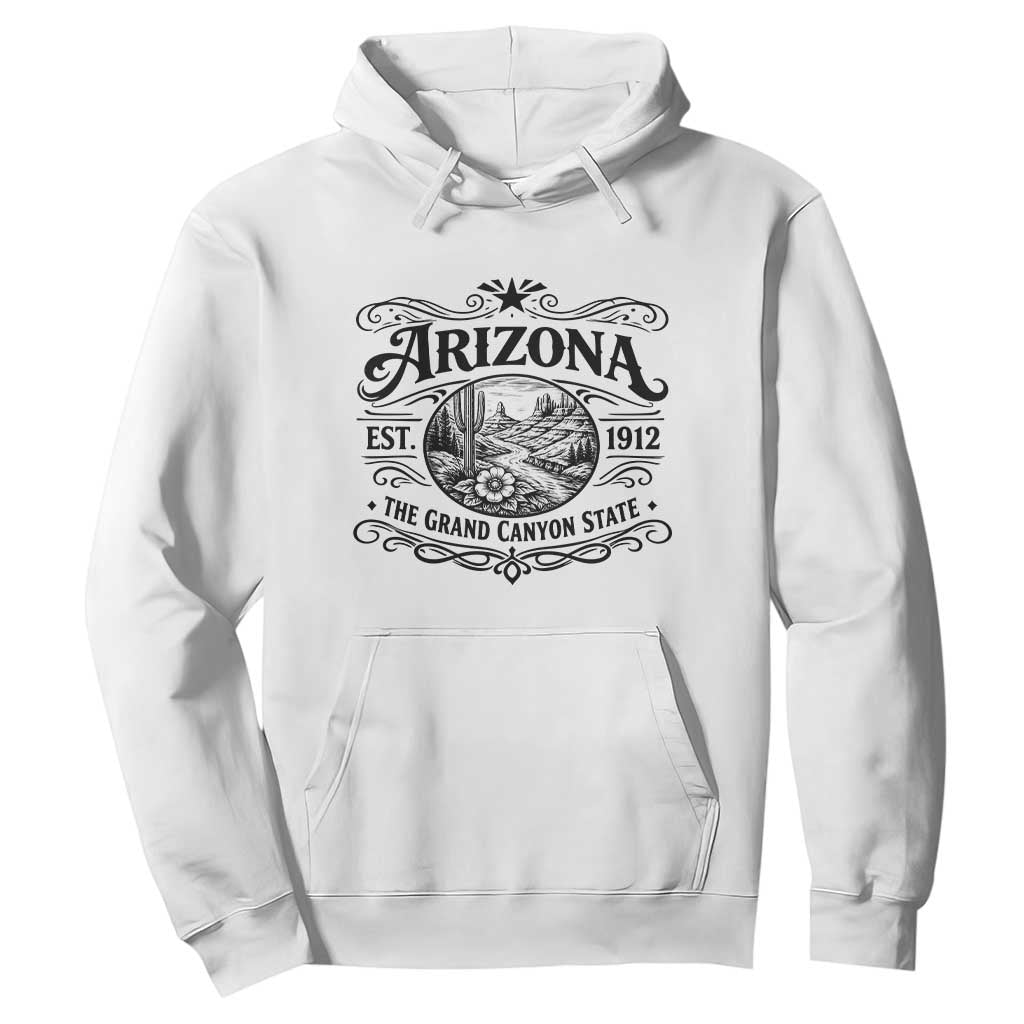 Arizona Desert Wanderlust Hoodie Vintage Grand Canyon State Est 1912 TS12 White Print Your Wear