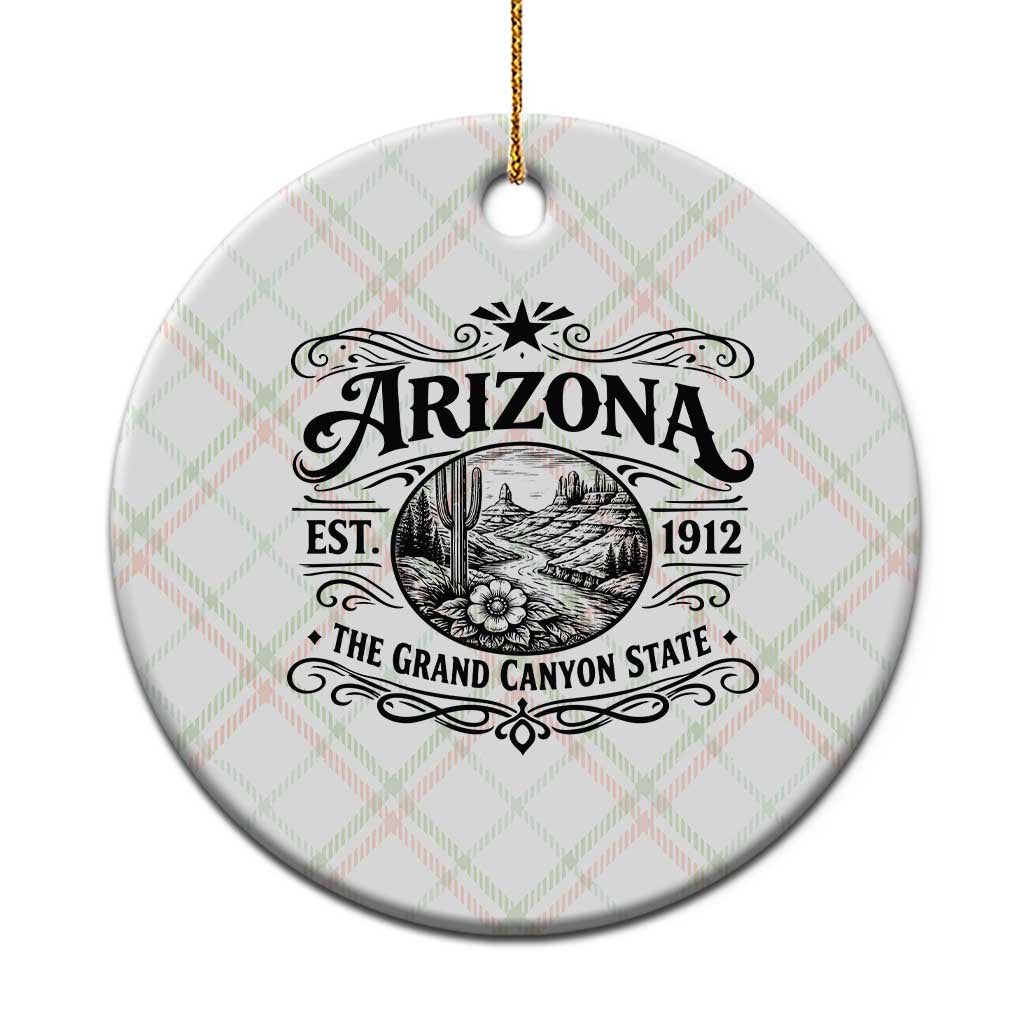 Arizona Desert Wanderlust Ceramic Ornament Vintage Grand Canyon State Est 1912 TS12 1pc Christmas Plaid Print Your Wear