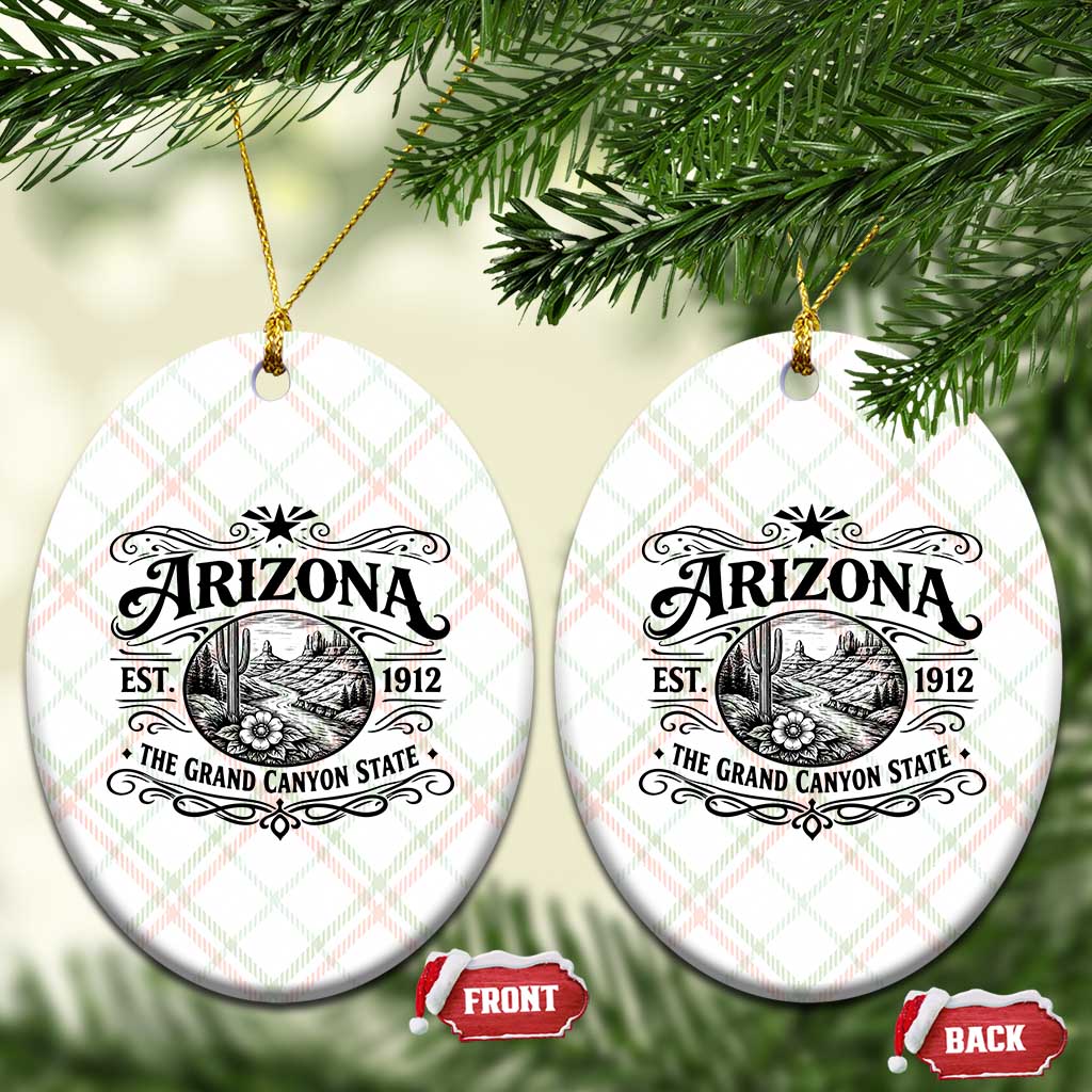Arizona Desert Wanderlust Ceramic Ornament Vintage Grand Canyon State Est 1912 TS12 Print Your Wear