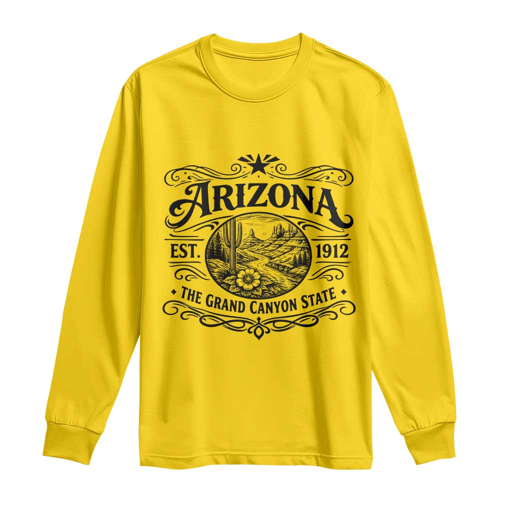 Arizona Desert Wanderlust Long Sleeve Shirt Vintage Grand Canyon State Est 1912 TS12 Daisy Print Your Wear