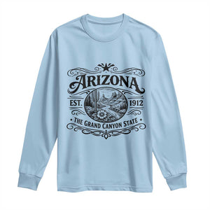 Arizona Desert Wanderlust Long Sleeve Shirt Vintage Grand Canyon State Est 1912 TS12 Light Blue Print Your Wear