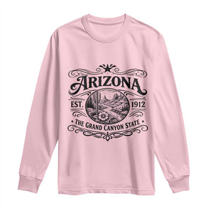 Arizona Desert Wanderlust Long Sleeve Shirt Vintage Grand Canyon State Est 1912 TS12 Light Pink Print Your Wear