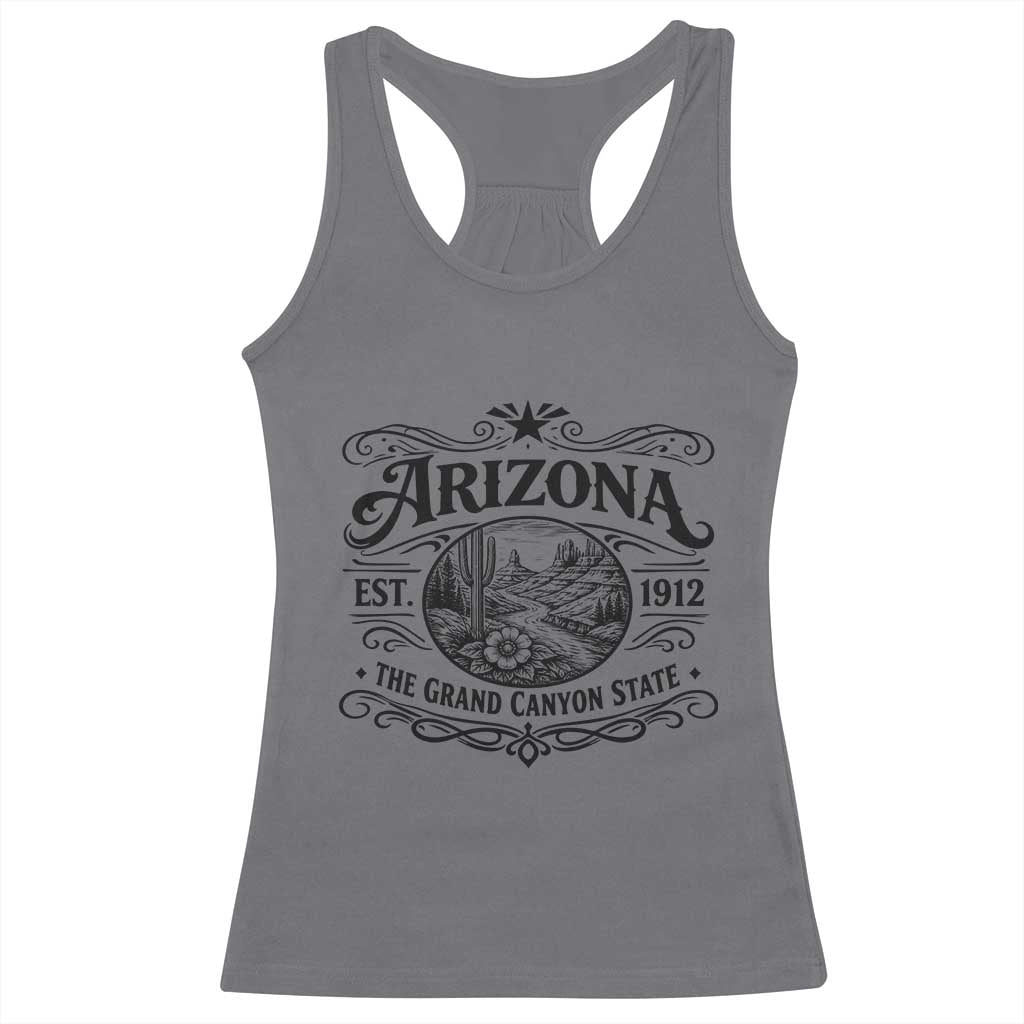 Arizona Desert Wanderlust Racerback Tank Top Vintage Grand Canyon State Est 1912 TS12 Charcoal Print Your Wear