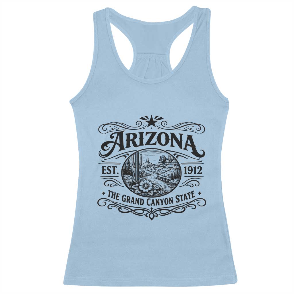 Arizona Desert Wanderlust Racerback Tank Top Vintage Grand Canyon State Est 1912 TS12 Light Blue Print Your Wear