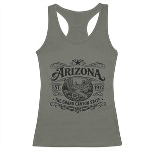 Arizona Desert Wanderlust Racerback Tank Top Vintage Grand Canyon State Est 1912 TS12 Military Green Print Your Wear