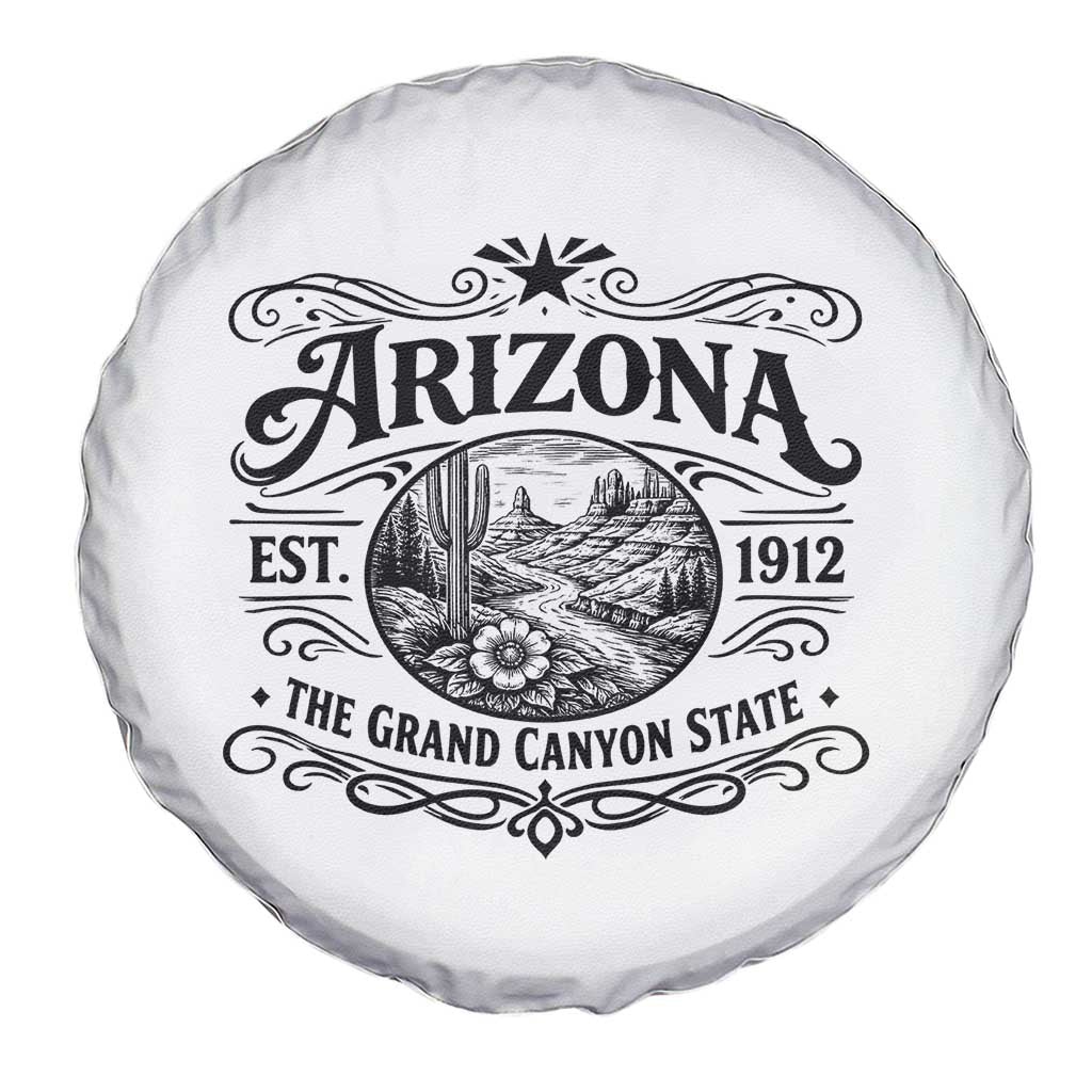 Arizona Desert Wanderlust Spare Tire Cover Vintage Grand Canyon State Est 1912 TS12 Print Your Wear