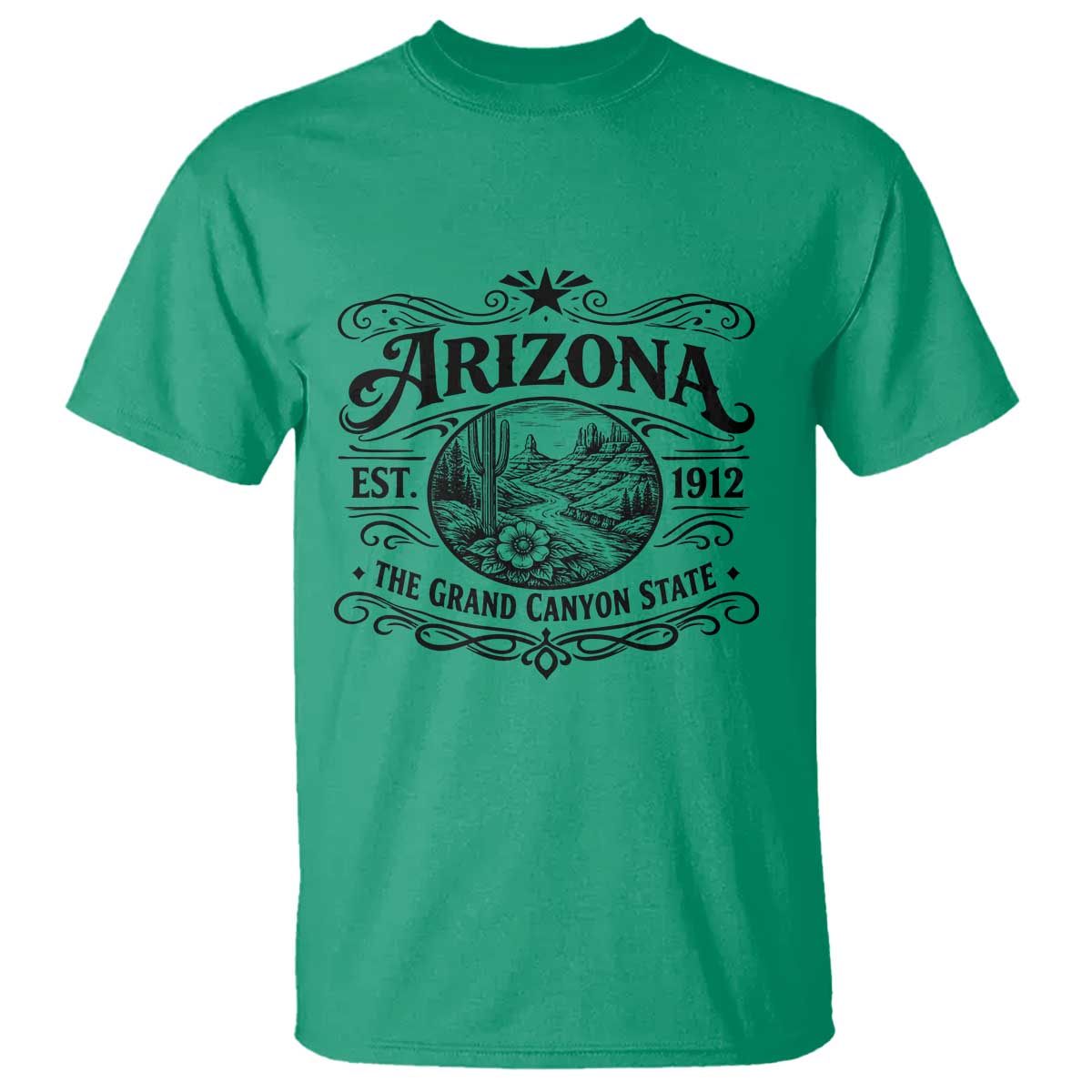Arizona Desert Wanderlust T Shirt Vintage Grand Canyon State Est 1912 TS12 Irish Green Print Your Wear