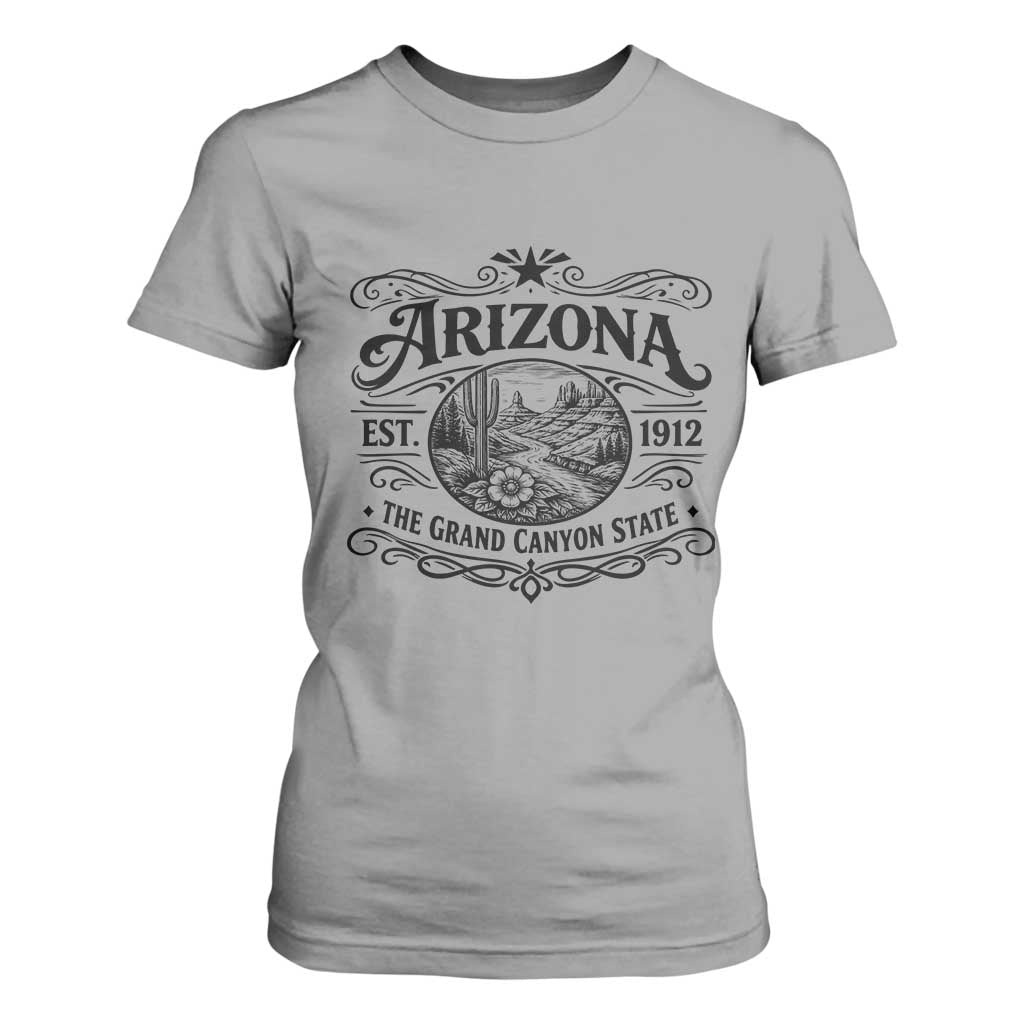 Arizona Desert Wanderlust T Shirt For Women Vintage Grand Canyon State Est 1912 TS12 Sport Gray Print Your Wear