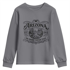 Arizona Desert Wanderlust Youth Sweatshirt Vintage Grand Canyon State Est 1912 TS12 Charcoal Print Your Wear