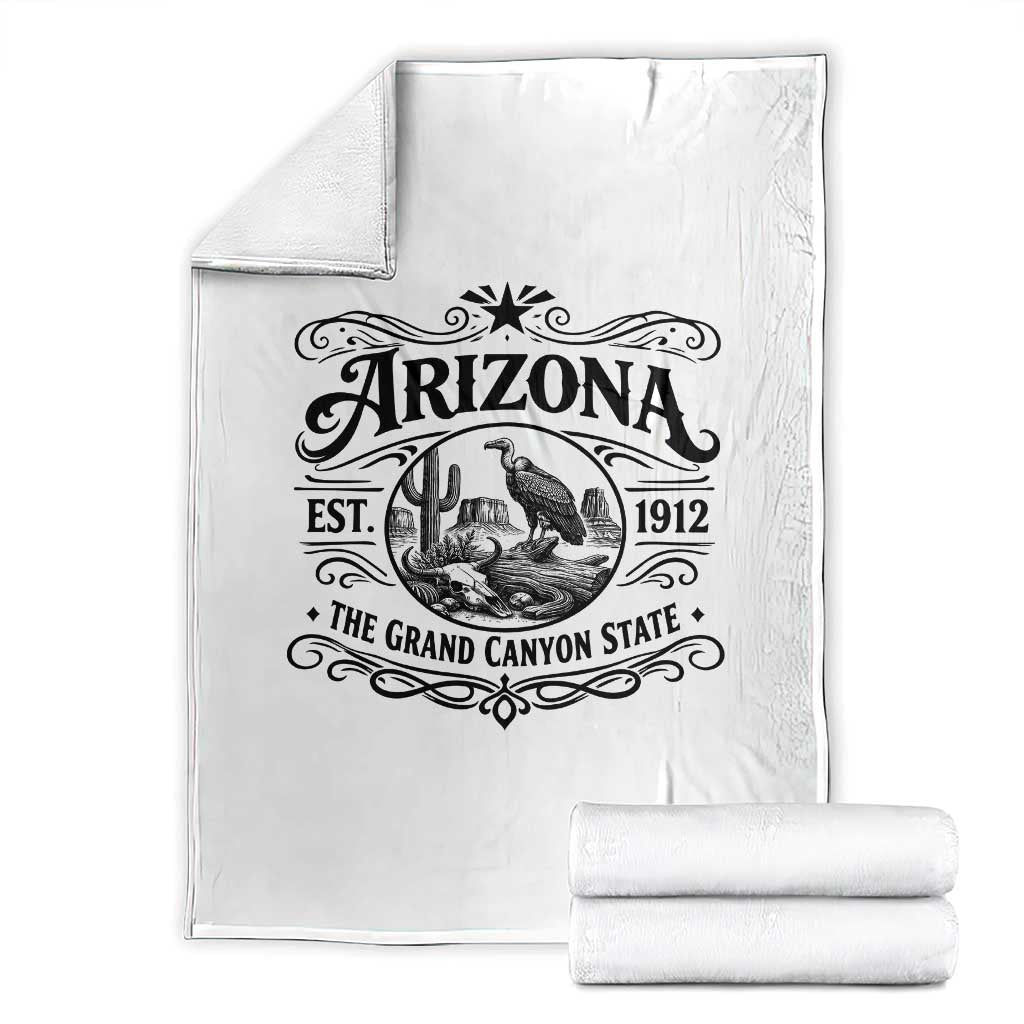 Vintage Arizona Cactus Desert Canyon Western 1912 Throw Blanket TS12 White Print Your Wear