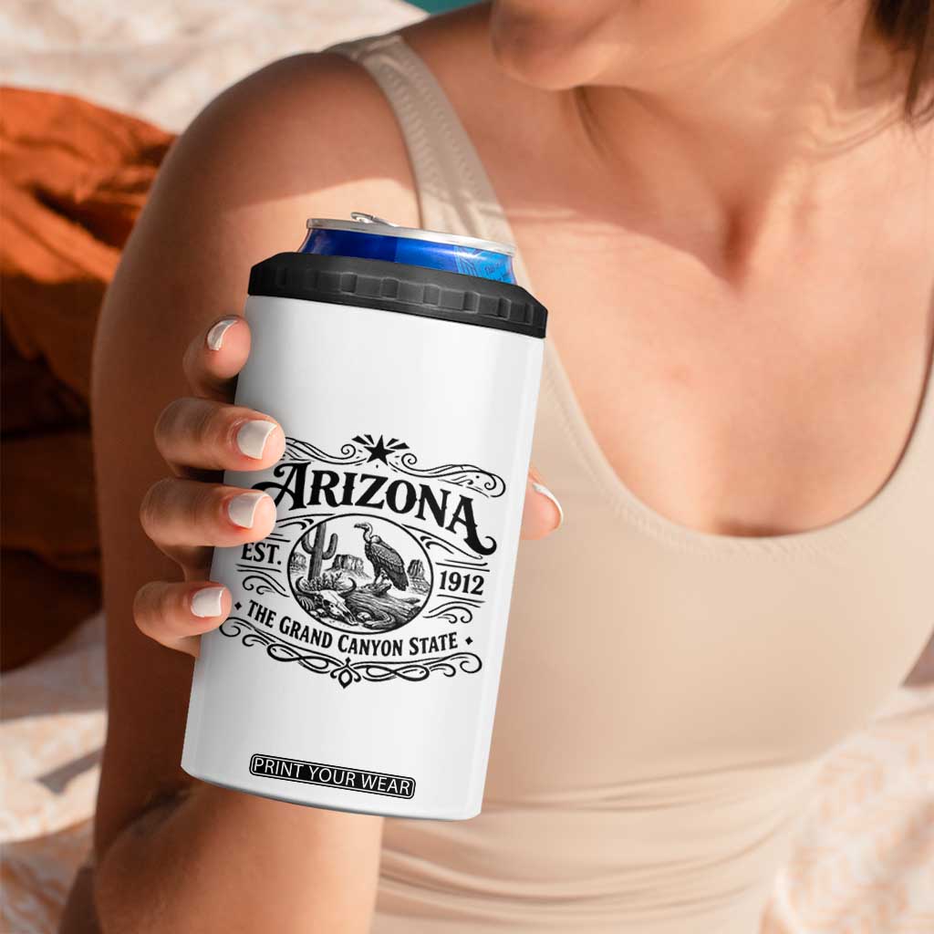 Vintage Arizona Cactus Desert Canyon Western 1912 4 in 1 Can Cooler Tumbler TS12 Print Your Wear