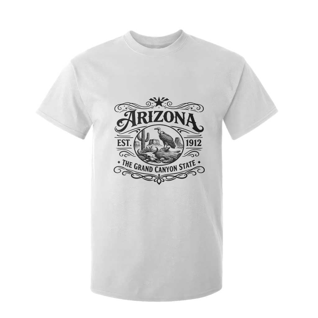 Vintage Arizona Cactus Desert Canyon Western 1912 T Shirt For Kid TS12 White Print Your Wear