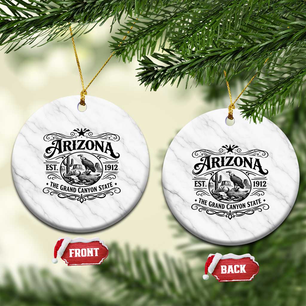 Vintage Arizona Cactus Desert Canyon Western 1912 Ceramic Ornament TS12 1pc White Marble Print Your Wear