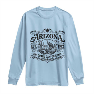 Vintage Arizona Cactus Desert Canyon Western 1912 Long Sleeve Shirt TS12 Light Blue Print Your Wear