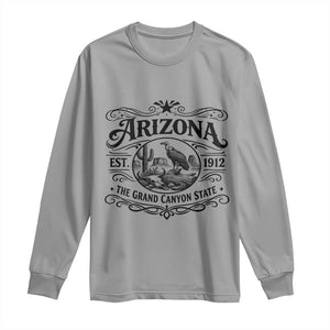 Vintage Arizona Cactus Desert Canyon Western 1912 Long Sleeve Shirt TS12 Sport Gray Print Your Wear