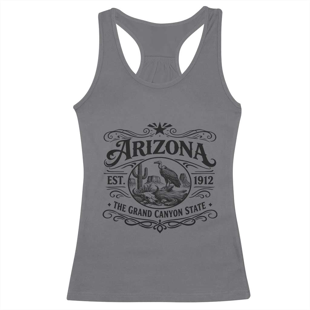 Vintage Arizona Cactus Desert Canyon Western 1912 Racerback Tank Top TS12 Charcoal Print Your Wear