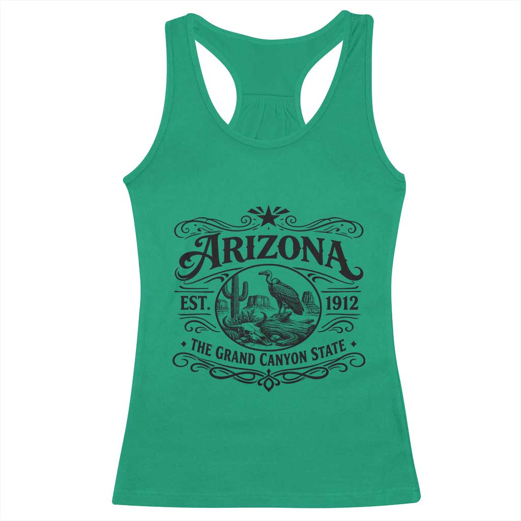 Vintage Arizona Cactus Desert Canyon Western 1912 Racerback Tank Top TS12 Irish Green Print Your Wear
