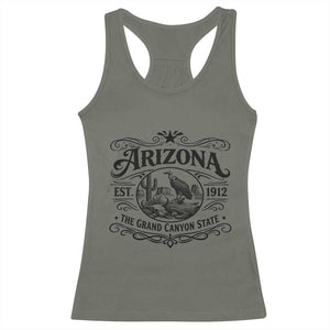 Vintage Arizona Cactus Desert Canyon Western 1912 Racerback Tank Top TS12 Military Green Print Your Wear