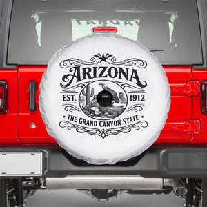 Vintage Arizona Cactus Desert Canyon Western 1912 Spare Tire Cover TS12 White Print Your Wear