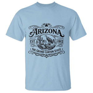 Vintage Arizona Cactus Desert Canyon Western 1912 T Shirt TS12 Light Blue Print Your Wear