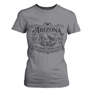 Vintage Arizona Cactus Desert Canyon Western 1912 T Shirt For Women TS12 Charcoal Print Your Wear
