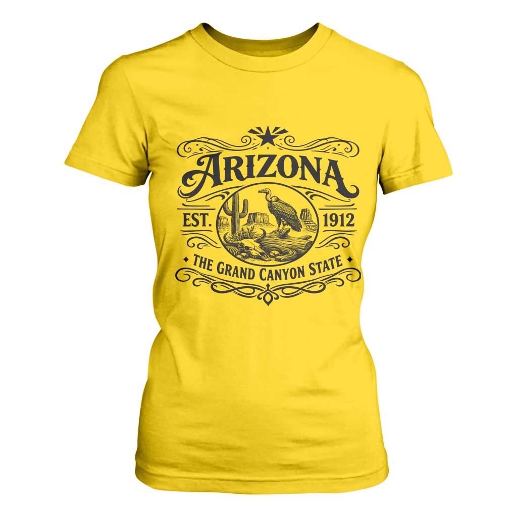 Vintage Arizona Cactus Desert Canyon Western 1912 T Shirt For Women TS12 Daisy Print Your Wear