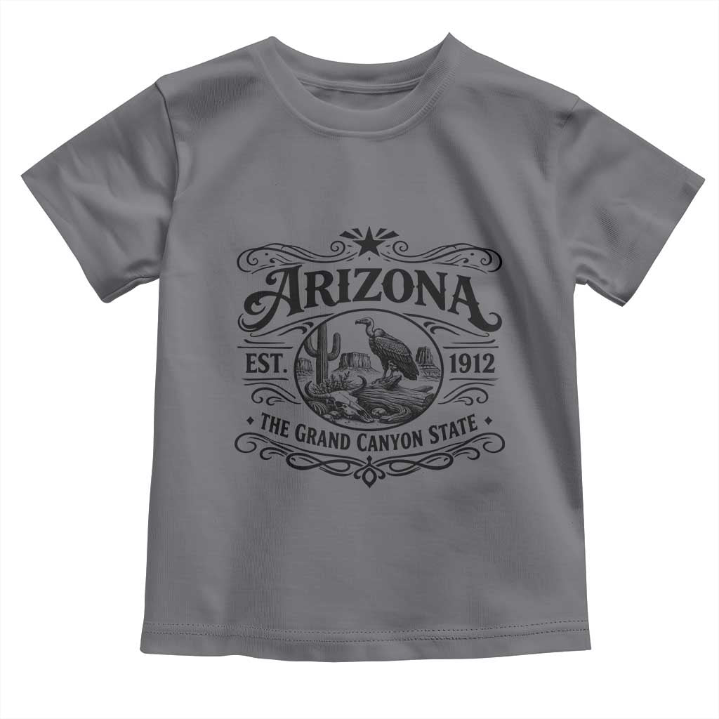 Vintage Arizona Cactus Desert Canyon Western 1912 Toddler T Shirt TS12 Charcoal Print Your Wear