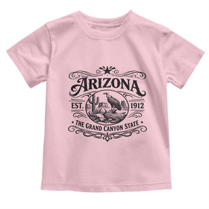 Vintage Arizona Cactus Desert Canyon Western 1912 Toddler T Shirt TS12 Light Pink Print Your Wear