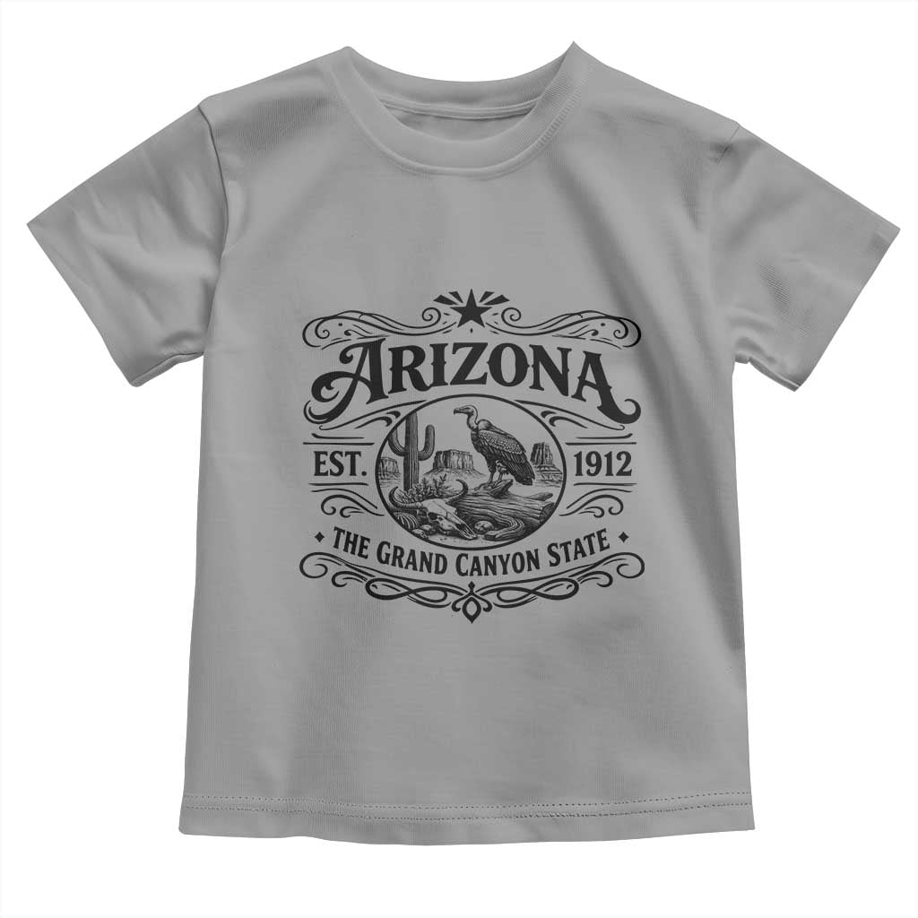 Vintage Arizona Cactus Desert Canyon Western 1912 Toddler T Shirt TS12 Sport Gray Print Your Wear