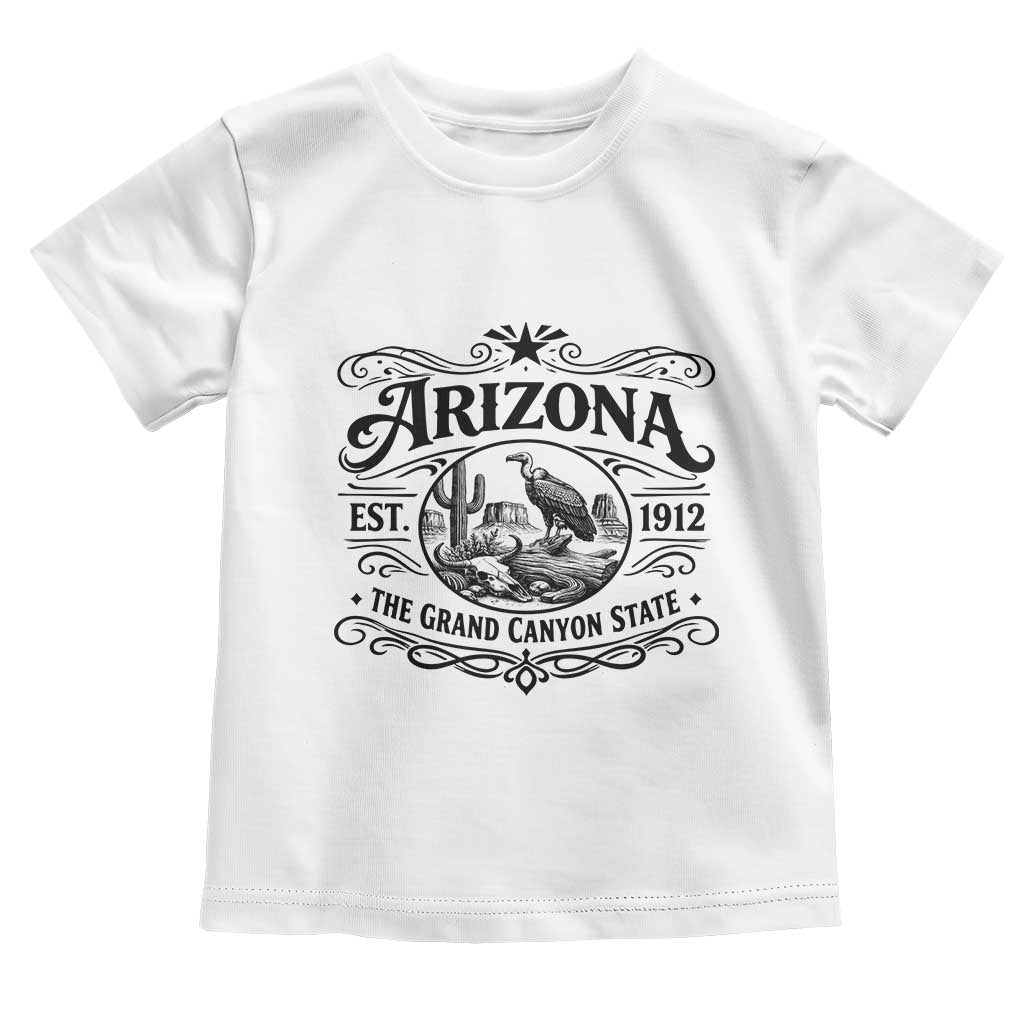 Vintage Arizona Cactus Desert Canyon Western 1912 Toddler T Shirt TS12 White Print Your Wear