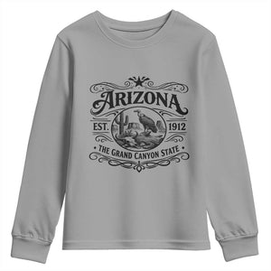 Vintage Arizona Cactus Desert Canyon Western 1912 Youth Sweatshirt TS12 Sport Gray Print Your Wear