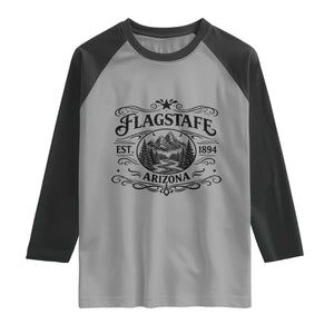 Vintage Flagstaff Landscape Adventure Raglan Shirt Arizona Gift TS12 Sport Gray Black Print Your Wear