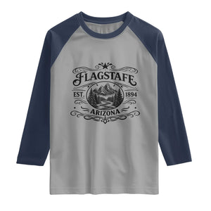 Vintage Flagstaff Landscape Adventure Raglan Shirt Arizona Gift TS12 Sport Gray Navy Print Your Wear