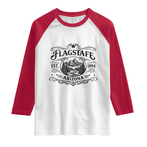 Vintage Flagstaff Landscape Adventure Raglan Shirt Arizona Gift TS12 White Red Print Your Wear