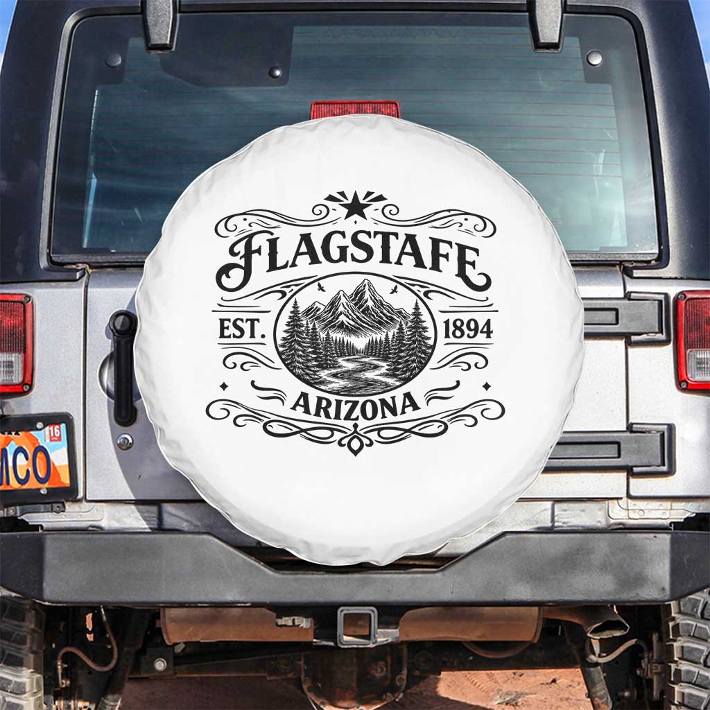 Vintage Flagstaff Landscape Adventure Spare Tire Cover Arizona Gift TS12 No hole White Print Your Wear