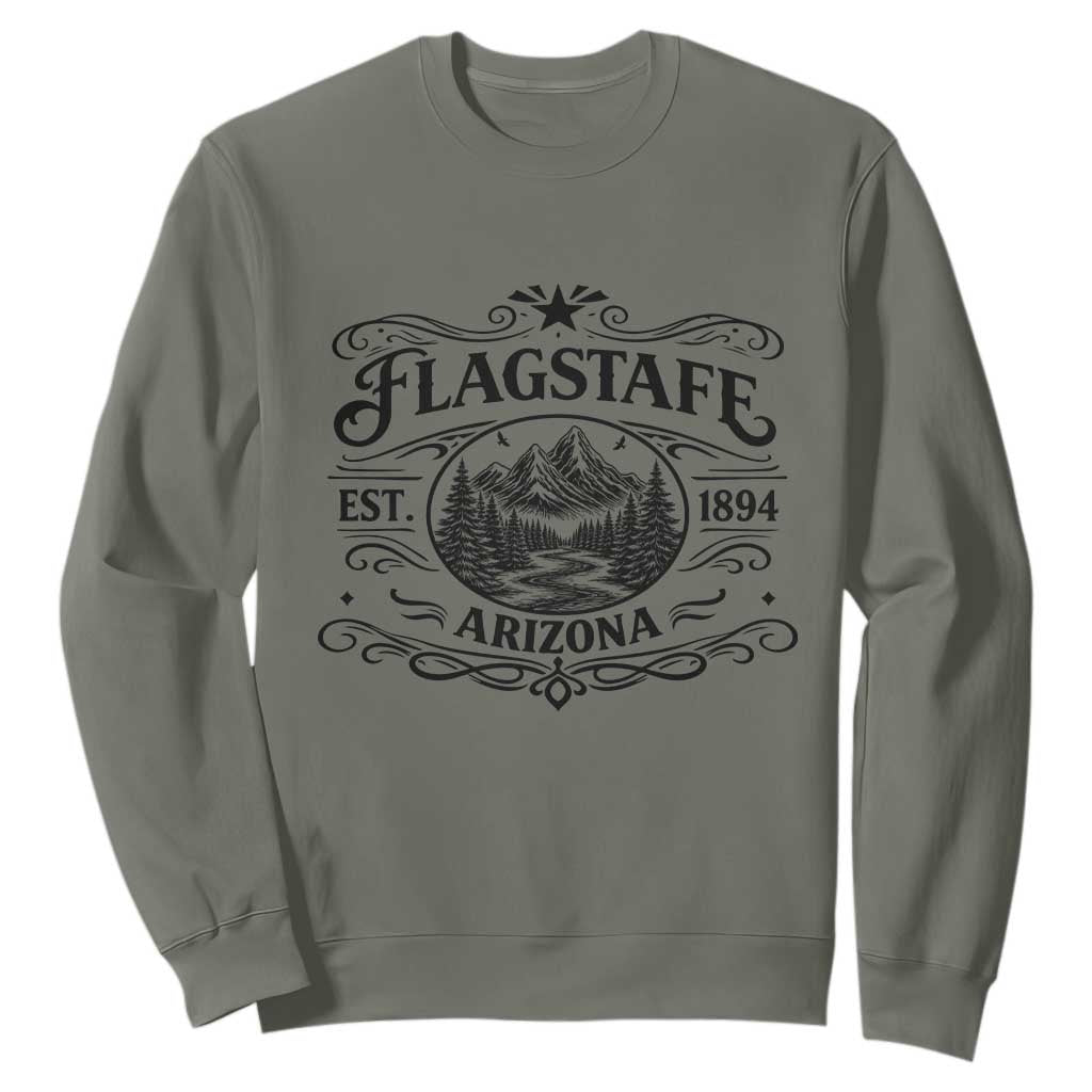 Vintage Flagstaff Landscape Adventure Sweatshirt Arizona Gift TS12 Military Green Print Your Wear