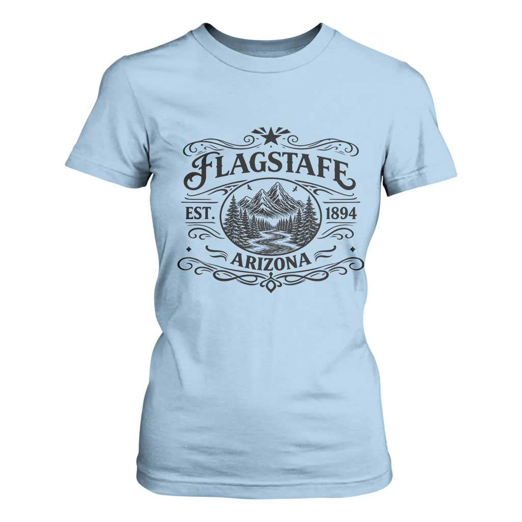 Vintage Flagstaff Landscape Adventure T Shirt For Women Arizona Gift TS12 Light Blue Print Your Wear