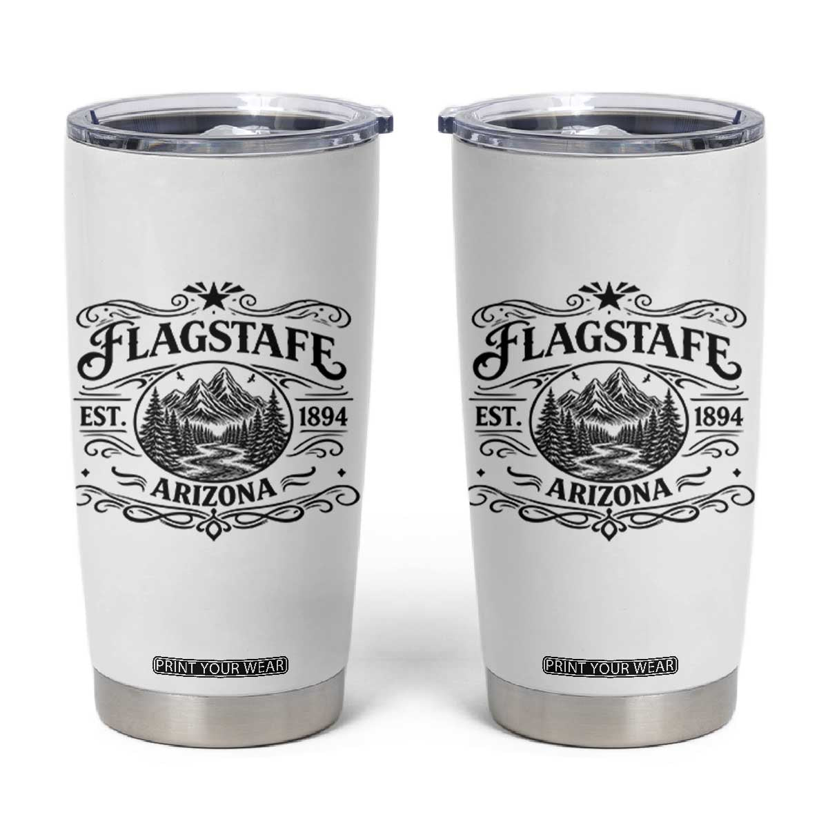 Vintage Flagstaff Landscape Adventure Tumbler Cup Arizona Gift TS12 White Print Your Wear