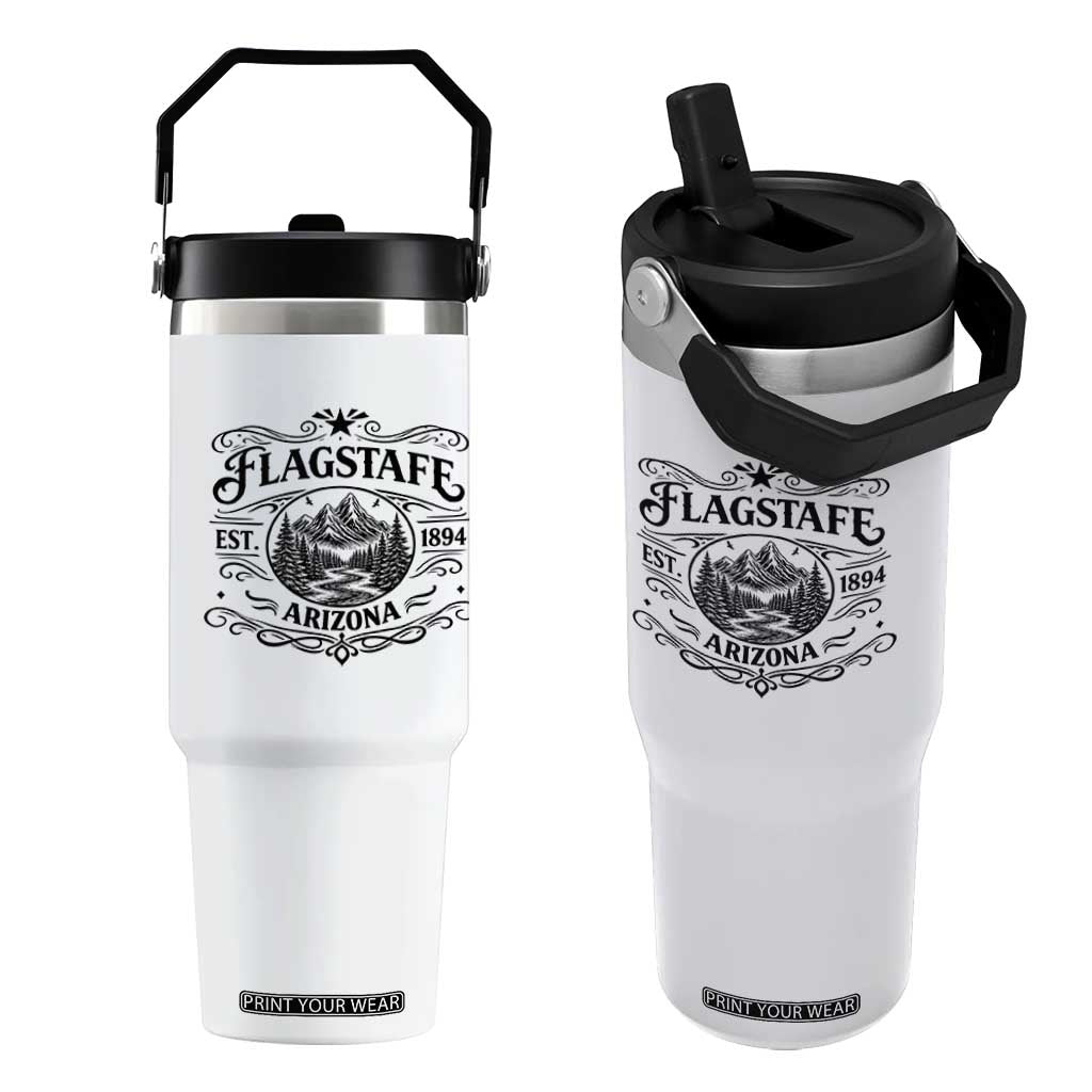 Vintage Flagstaff Landscape Adventure Flip Straw Tumbler Arizona Gift TS12 One Size: 30 oz White Print Your Wear
