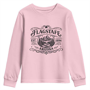 Vintage Flagstaff Landscape Adventure Youth Sweatshirt Arizona Gift TS12 Light Pink Print Your Wear