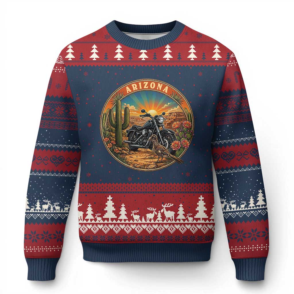 Arizona Pride Ugly Christmas Sweater Adventure Scenic Journey Southwest USA TS12 Navy Red Print Your Wear
