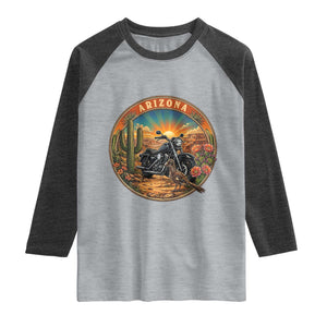 Arizona Pride Raglan Shirt Adventure Scenic Journey Southwest USA TS12 Heather Gray Heather Charcoal Print Your Wear