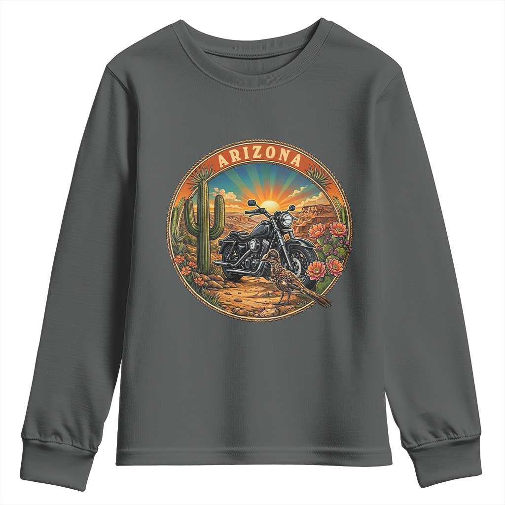 Arizona Pride Youth Sweatshirt Adventure Scenic Journey Southwest USA TS12 Dark Heather Print Your Wear