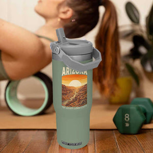 Arizona Souvenir Grand Canyon State Flip Straw Tumbler Saguaro Cactus Road Trip TS12 One Size: 30 oz Moss Green Print Your Wear