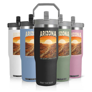 Arizona Souvenir Grand Canyon State Flip Straw Tumbler Saguaro Cactus Road Trip TS12 Print Your Wear