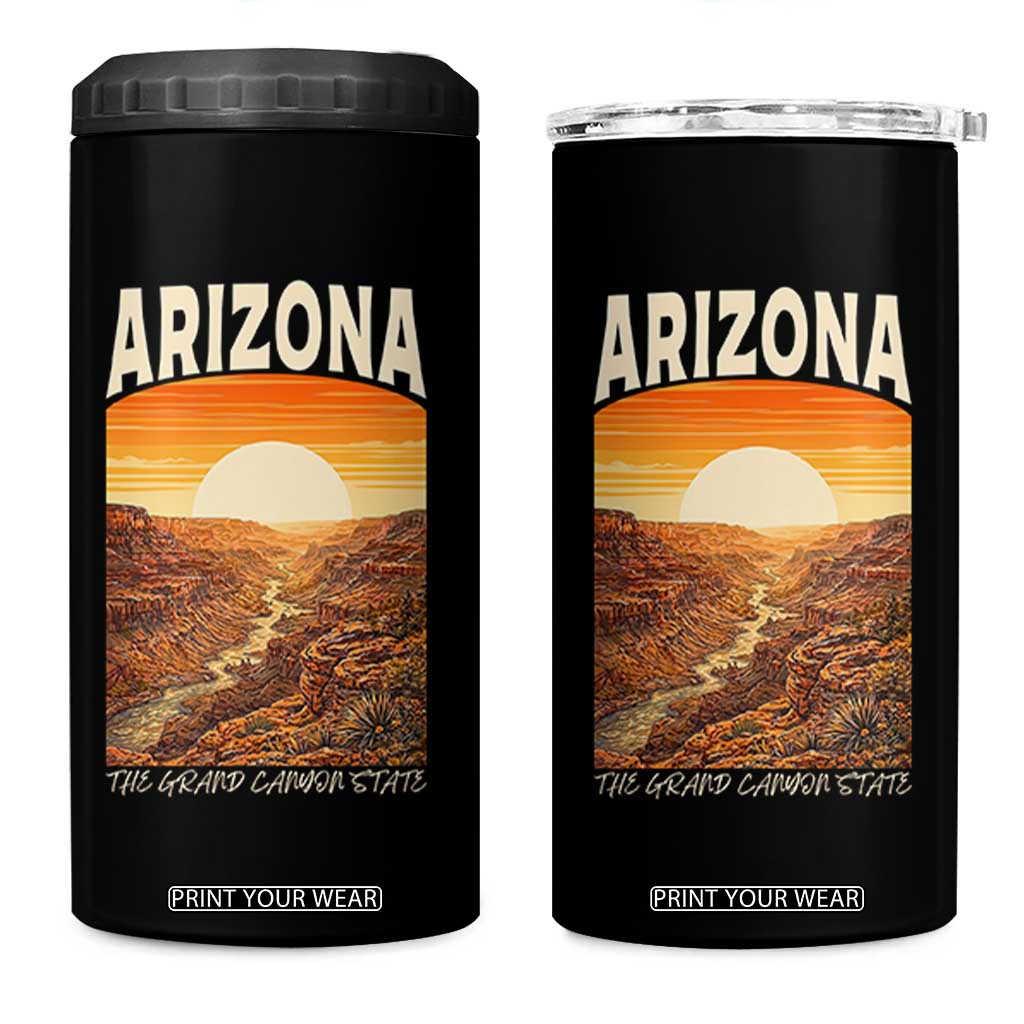 Arizona Souvenir Grand Canyon State 4 in 1 Can Cooler Tumbler Saguaro Cactus Road Trip TS12 One Size: 16 oz Black Print Your Wear