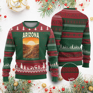 Arizona Souvenir Grand Canyon State Ugly Christmas Sweater Saguaro Cactus Road Trip TS12 Red Green Print Your Wear