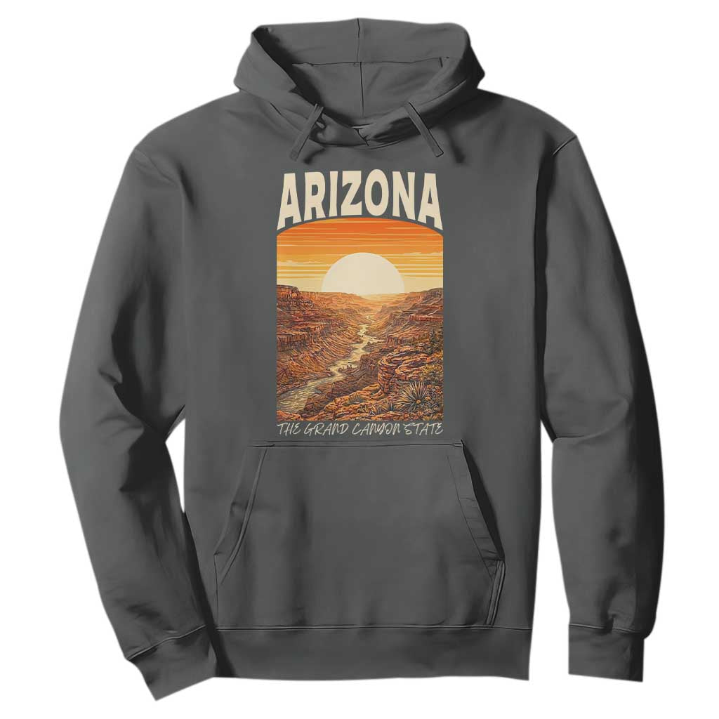 Arizona Souvenir Grand Canyon State Hoodie Saguaro Cactus Road Trip TS12 Dark Heather Print Your Wear